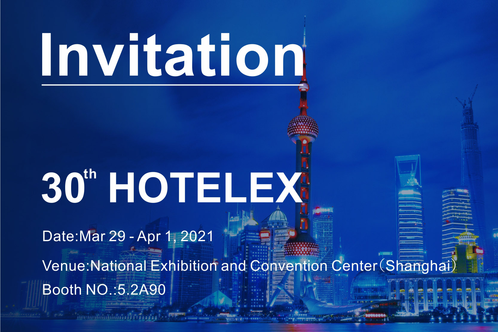 Invitasjon til det 30. HOTELEX Shanghai