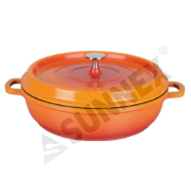 Nytt design oransje farge non-stick gryte rund gryte