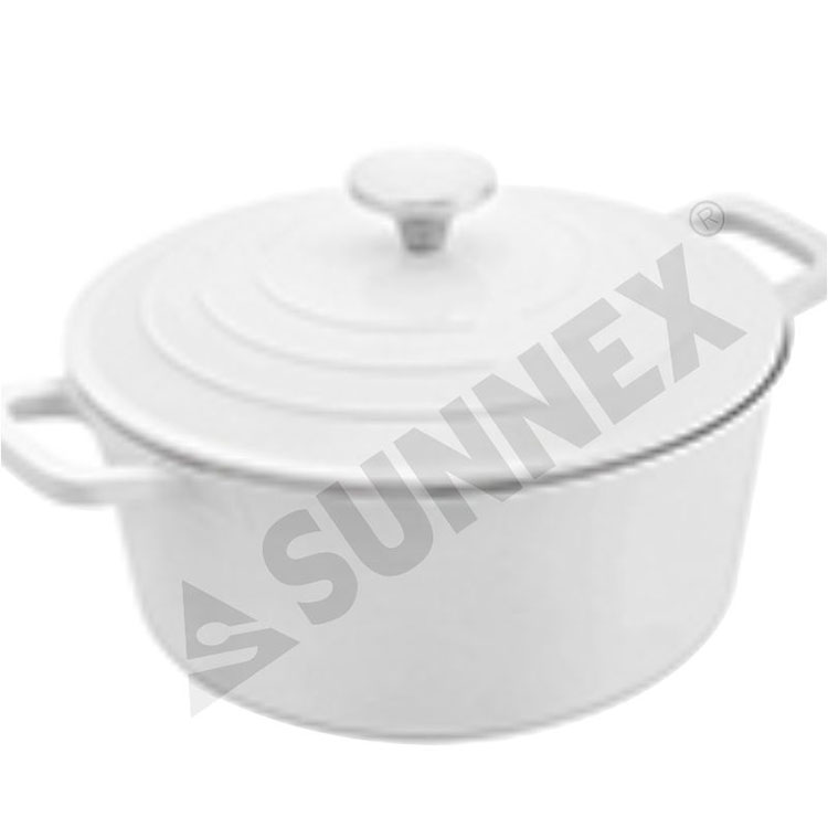 Nytt design Hvit farge non-stick gryte rund gryte